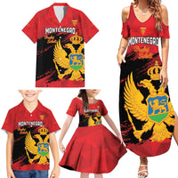 Custom Montenegro Football Family Matching Summer Maxi Dress and Hawaiian Shirt Hrabri Sokoli Grunge Style