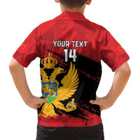 Custom Montenegro Football Family Matching Tank Maxi Dress and Hawaiian Shirt Hrabri Sokoli Grunge Style