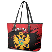 Custom Montenegro Football Leather Tote Bag Hrabri Sokoli Grunge Style