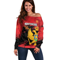 Custom Montenegro Football Off Shoulder Sweater Hrabri Sokoli Grunge Style