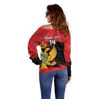 Custom Montenegro Football Off Shoulder Sweater Hrabri Sokoli Grunge Style