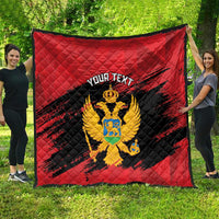 Custom Montenegro Football Quilt Hrabri Sokoli Grunge Style