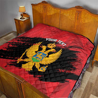 Custom Montenegro Football Quilt Hrabri Sokoli Grunge Style