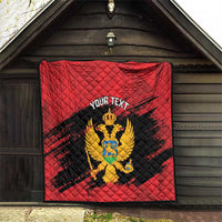 Custom Montenegro Football Quilt Hrabri Sokoli Grunge Style