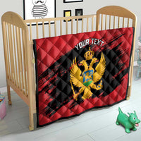 Custom Montenegro Football Quilt Hrabri Sokoli Grunge Style