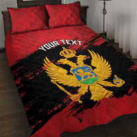Custom Montenegro Football Quilt Bed Set Hrabri Sokoli Grunge Style