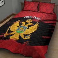 Custom Montenegro Football Quilt Bed Set Hrabri Sokoli Grunge Style