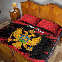 Custom Montenegro Football Quilt Bed Set Hrabri Sokoli Grunge Style