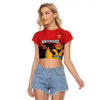 Custom Montenegro Football Raglan Cropped T Shirt Hrabri Sokoli Grunge Style