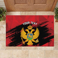 Custom Montenegro Football Rubber Doormat Hrabri Sokoli Grunge Style
