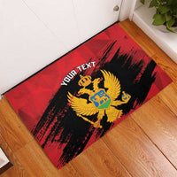 Custom Montenegro Football Rubber Doormat Hrabri Sokoli Grunge Style