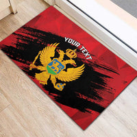 Custom Montenegro Football Rubber Doormat Hrabri Sokoli Grunge Style