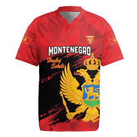 Custom Montenegro Football Rugby Jersey Hrabri Sokoli Grunge Style