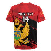 Custom Montenegro Football Rugby Jersey Hrabri Sokoli Grunge Style