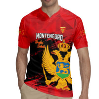 Custom Montenegro Football Rugby Jersey Hrabri Sokoli Grunge Style