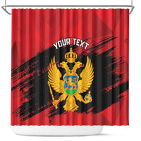 Custom Montenegro Football Shower Curtain Hrabri Sokoli Grunge Style