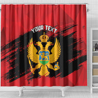 Custom Montenegro Football Shower Curtain Hrabri Sokoli Grunge Style