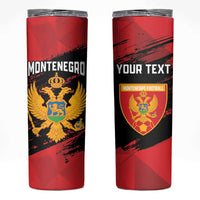 Custom Montenegro Football Skinny Tumbler Hrabri Sokoli Grunge Style