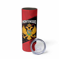 Custom Montenegro Football Skinny Tumbler Hrabri Sokoli Grunge Style