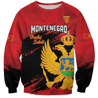 Custom Montenegro Football Sweatshirt Hrabri Sokoli Grunge Style