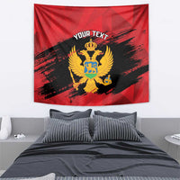 Custom Montenegro Football Tapestry Hrabri Sokoli Grunge Style