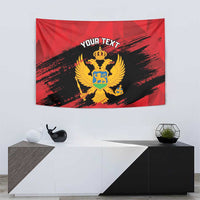 Custom Montenegro Football Tapestry Hrabri Sokoli Grunge Style