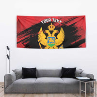 Custom Montenegro Football Tapestry Hrabri Sokoli Grunge Style
