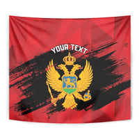 Custom Montenegro Football Tapestry Hrabri Sokoli Grunge Style