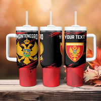 Custom Montenegro Football Tumbler With Handle Hrabri Sokoli Grunge Style