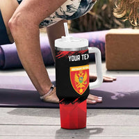 Custom Montenegro Football Tumbler With Handle Hrabri Sokoli Grunge Style