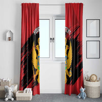 Custom Montenegro Football Window Curtain Hrabri Sokoli Grunge Style