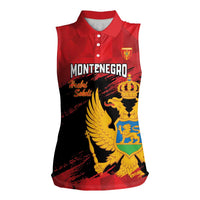 Custom Montenegro Football Women Sleeveless Polo Shirt Hrabri Sokoli Grunge Style