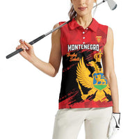 Custom Montenegro Football Women Sleeveless Polo Shirt Hrabri Sokoli Grunge Style