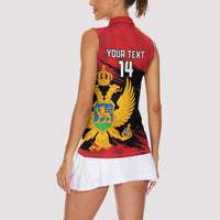 Custom Montenegro Football Women Sleeveless Polo Shirt Hrabri Sokoli Grunge Style