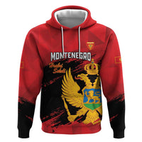 Custom Montenegro Football Zip Hoodie Hrabri Sokoli Grunge Style