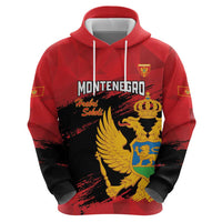 Custom Montenegro Football Zip Hoodie Hrabri Sokoli Grunge Style