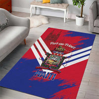 Port-au-Prince Haiti Area Rug Potoprens Coat of arms Grunge Vibes