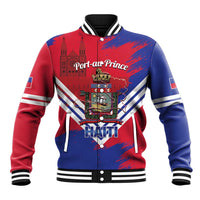 Port-au-Prince Haiti Baseball Jacket Potoprens Coat of arms Grunge Vibes