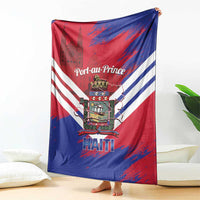 Port-au-Prince Haiti Blanket Potoprens Coat of arms Grunge Vibes
