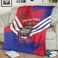 Port-au-Prince Haiti Blanket Potoprens Coat of arms Grunge Vibes