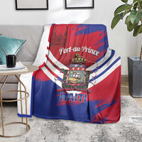 Port-au-Prince Haiti Blanket Potoprens Coat of arms Grunge Vibes
