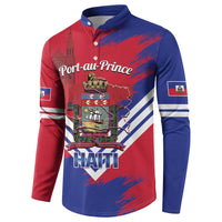 Port-au-Prince Haiti Button Sweatshirt Potoprens Coat of arms Grunge Vibes