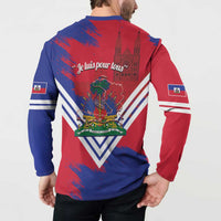 Port-au-Prince Haiti Button Sweatshirt Potoprens Coat of arms Grunge Vibes