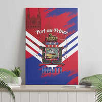 Port-au-Prince Haiti Canvas Wall Art Potoprens Coat of arms Grunge Vibes