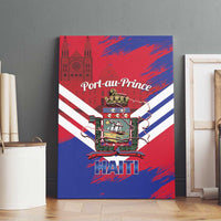 Port-au-Prince Haiti Canvas Wall Art Potoprens Coat of arms Grunge Vibes