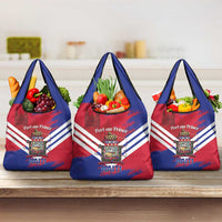Port-au-Prince Haiti Grocery Bag Potoprens Coat of arms Grunge Vibes