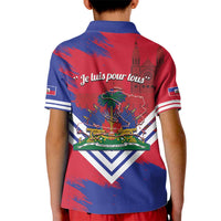 Port-au-Prince Haiti Kid Polo Shirt Potoprens Coat of arms Grunge Vibes