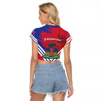 Port-au-Prince Haiti Raglan Cropped T Shirt Potoprens Coat of arms Grunge Vibes