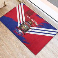 Port-au-Prince Haiti Rubber Doormat Potoprens Coat of arms Grunge Vibes