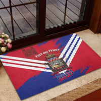 Port-au-Prince Haiti Rubber Doormat Potoprens Coat of arms Grunge Vibes
